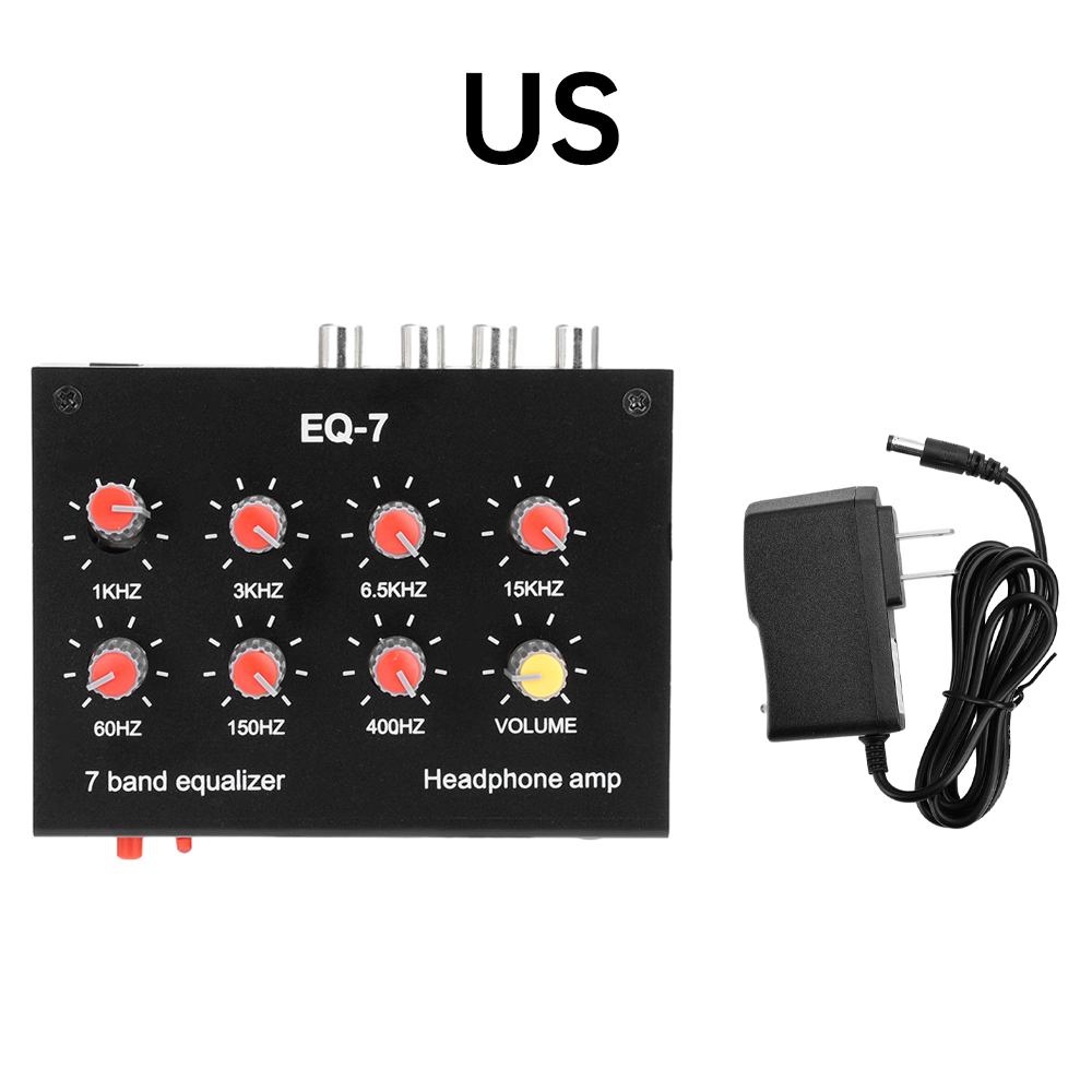 EQ-7 DC5-12V 7 Stage Equalizer Audio Amplifier High Medium Low Adjustable Preamplifier Audio For Phones Computers Earbuds Soun: Orange