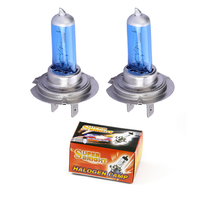 2 pz H7 55 W 100 W Lampadina Alogena 12 V auto Faro Lampadina H7 6000 k super luminoso Bianco Lampada Alogena auto Faro Lampadina di Ricambio: blu