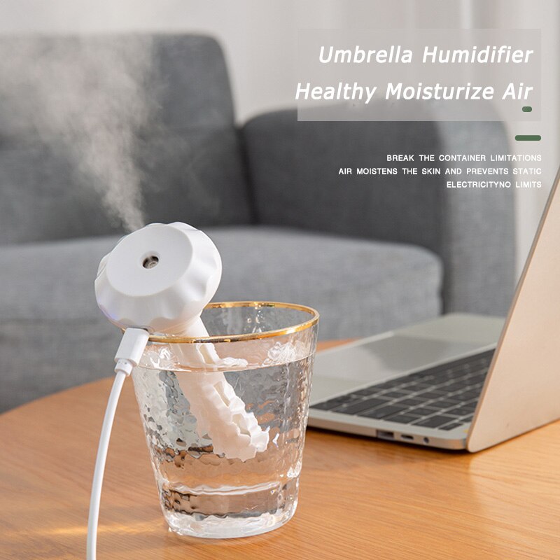 Humidificateur d&#39;air de Style parapluie USB, atomiseur purificateur hydratant, Spray, lumière nocturne bleue pour la maison, le bureau