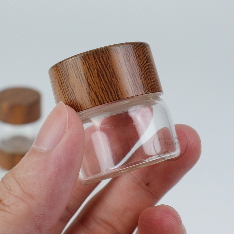 10ml draagbare glazen mini-potjes met luchtdichte afsluiting en schroefdraad, lege cilindervormige kruidenpotjes, opbergpotjes, dispenserflesjes 30ml