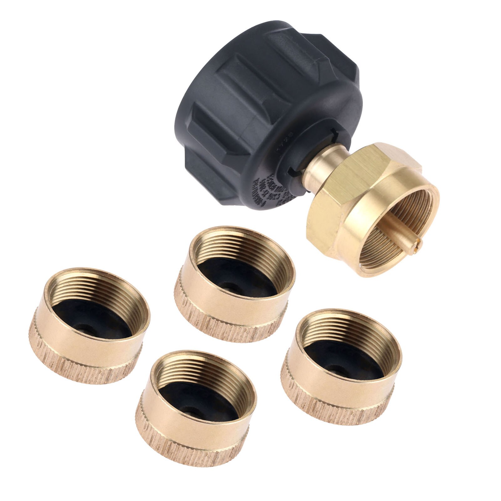 Regulator Valve Connector Propane Refill Adapter with Cylinder Tank Caps for QCC1 Tank 1LB Gas Bottle Cylinder Outdoor BBQ Grill