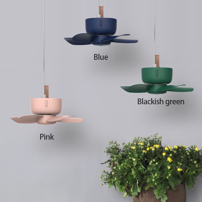 Mini Home Dormitory Ceiling Fan Student Bed-mounted USB Charging Ultra-quiet 4-speed Adjustable Energy-saving Ceiling Fan