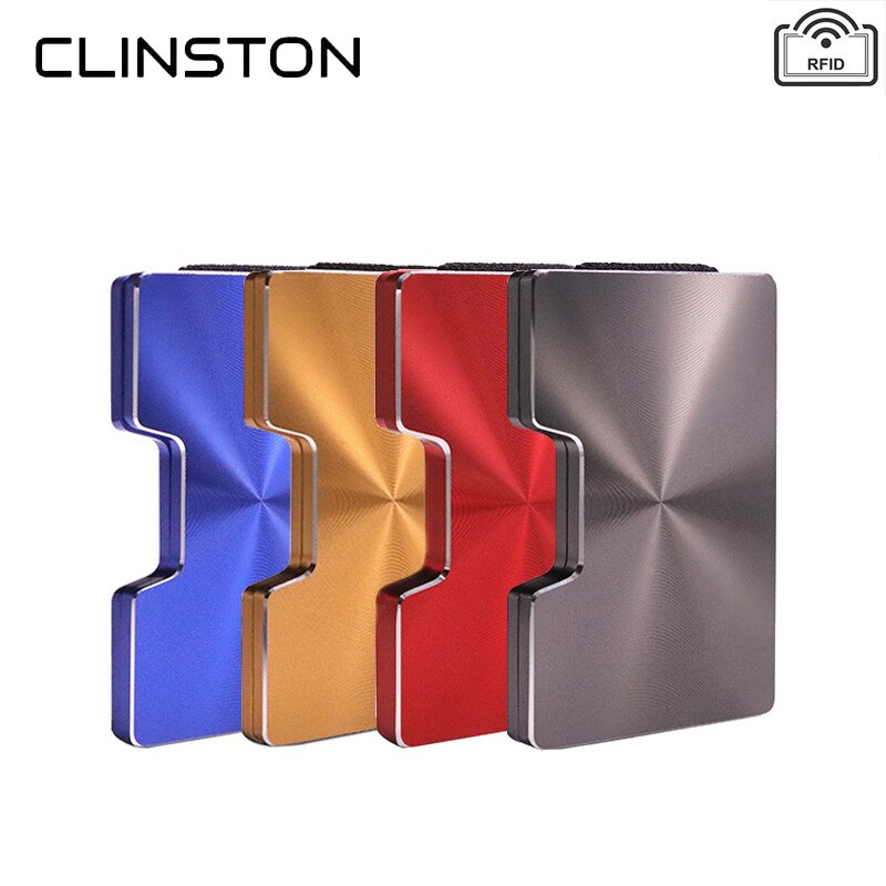 RFID métal Mini argent Simple mince métal porte-carte de crédit avec RFID Anti-chef voyage Mini portefeuille homme pour rfid portefeuille
