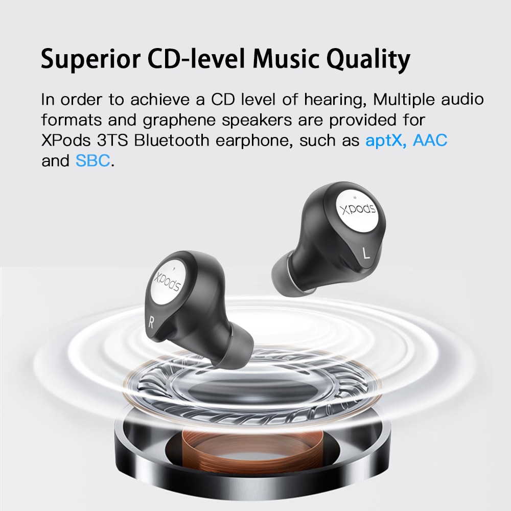 Wavefun-auriculares inalámbricos con Bluetooth, dispositivo de audio AptX, AAC, HIFI, IPX7, resistente al agua, CVC8.0, BT5.0