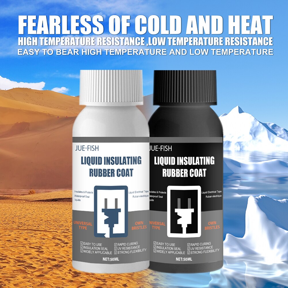 Pegamento de cinta eléctrica líquida, sellado fuerte, revestimiento dieléctrico impermeable, resistente al calor para Cable de datos eléctricos, 50ml, NIN668