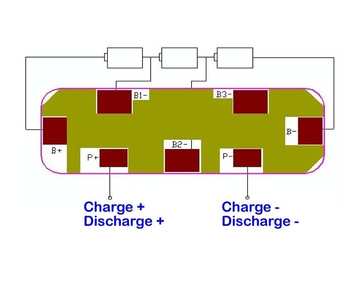 2pcs Protection Circuit Module 3S 4A PCM for 11.1V Li-ion Li-Po Battery 3S4W005