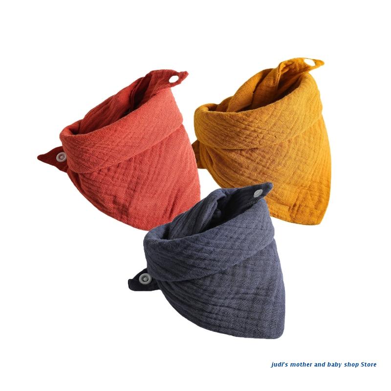 67JC 3 Pcs Babyvoeding Kwijlen Slabbetjes Speeksel Handdoek Driehoek Sjaals Bandana Zachte Katoenen Slabbetjes Verstelbare Drukknoop Burp Doek voor: 3