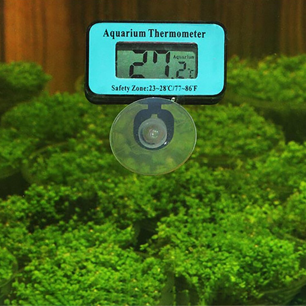 Akvarium termometer digital nedsænket temperaturmåler med sugekop digital akvarium termometer skærm hjælper