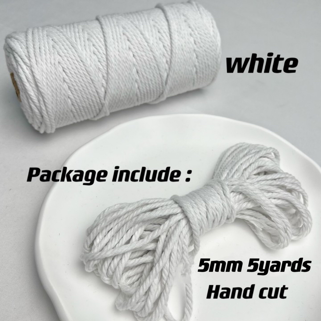 5mm Katoen Macrame Koord Gekleurde Touw Draad Macrame Materialen DIY Ambachten Gehaakte String voor Kerst Bruiloft Woondecoratie
