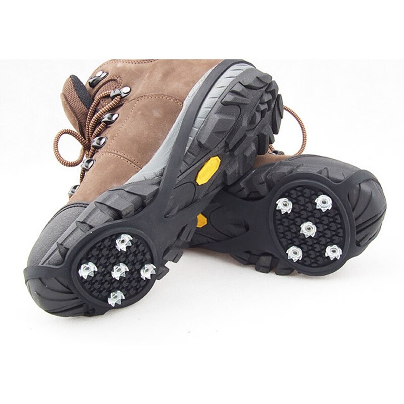 1Pair 5 Teeth Heel Claw Winter Crampons Spike Ice Snow Shoe Grip Spike Anti-Slip Climbing Shoes Spike Cleats Outdoor Accessories