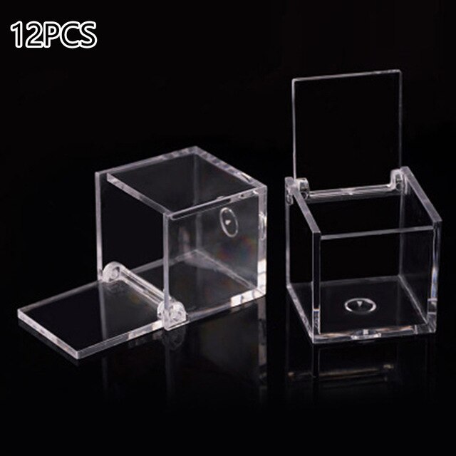 1/12Pcs Transparent Clear Plastic Candy Box Birthday Wedding Favor Holder Chocolate Candy Cube Boxs Sweet Boxs 6x6cm: 12pcs