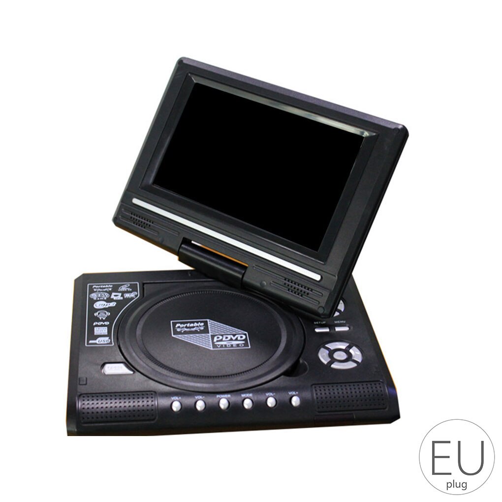 Portable DVD Player 270 Degree Rotation Screen HD Video Player Travel Mini DVD Playing Device US/UK/EU/AU Plug: NO.3
