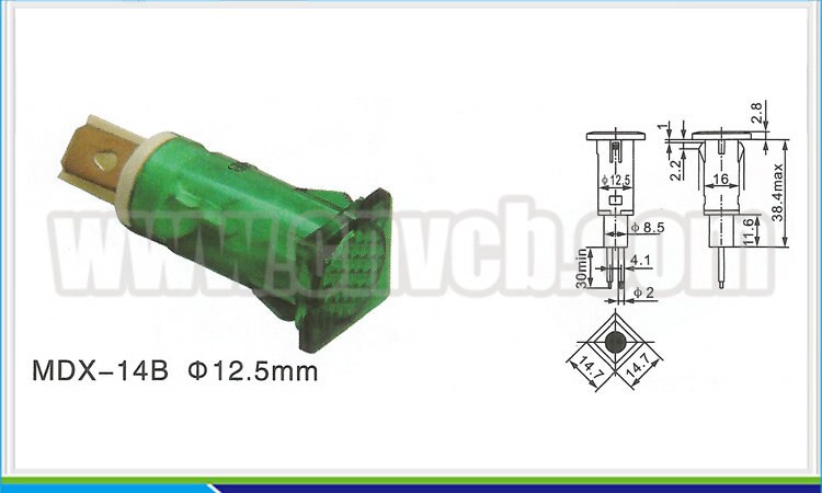 green square pilot light 12.5mm indicator light 220v/110v 12v mini indicator lights Neon Indicator Lamp Pilot Lights Lamp