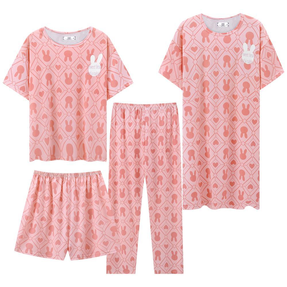 Dames Pyjama Homewear Vierdelige Zwangerschaps Pyjama Borstvoeding Pyjama Homewear Maandelijkse Kleding Dames Nachtjapon Set