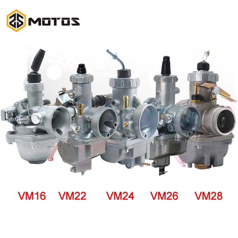 ZS MOTOS Motorfiets Mikuni VM16 22 26 DT125 Carburateur 20mm 24mm 26mm 30mm Carb Voor 110cc om 250cc Dirt Pit Bike ATV Quad Carb