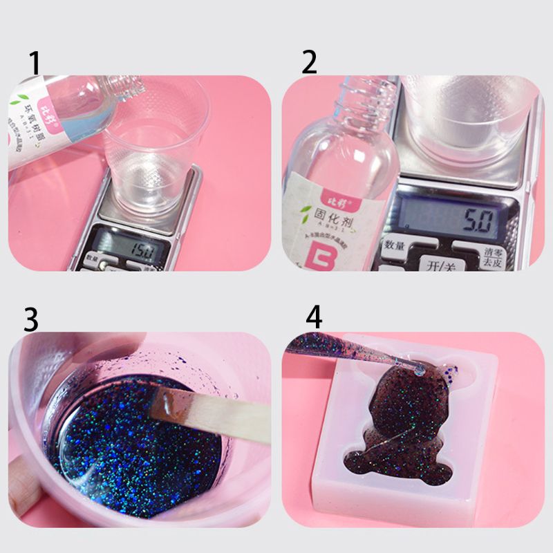 1 Set Clear Resin Epoxy High Adhesive 3:1 AB Crystal Glue Resin Jewelry Making