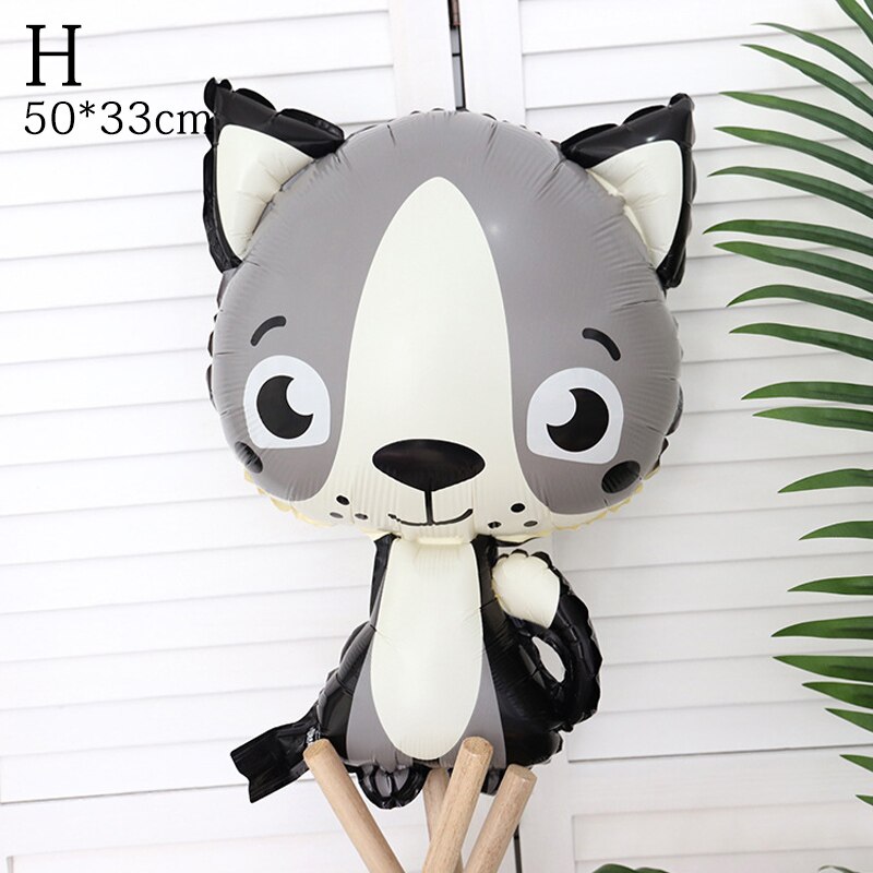 Ballon en aluminium en forme d'animal de dessin animé, mignon, renard, panda, poulpe, poisson étoile de mer, décor de fête d'anniversaire, jouets pour enfants, fête prénatale,: 8