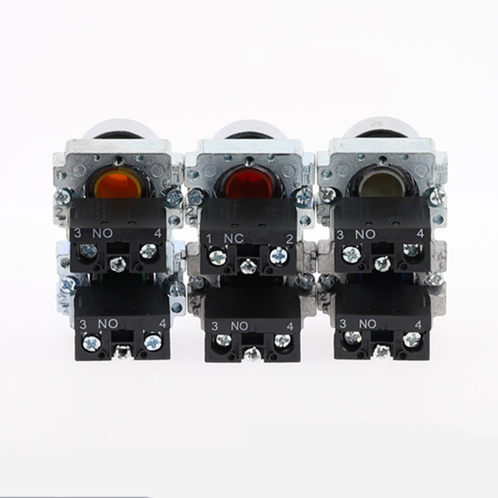 1Pcs 22mm Momentary Push Button Switch NO/NC 10A/415V XB2-BA31 XB2-BA42 Flat-headed button switch