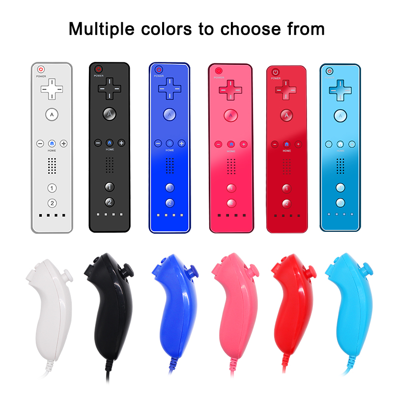 Controller Gamepad remoto Wireless 2 in 1 per Nintendo Wii Nunchuck con custodia in Silicone sensore di movimento SYNC Gamepad