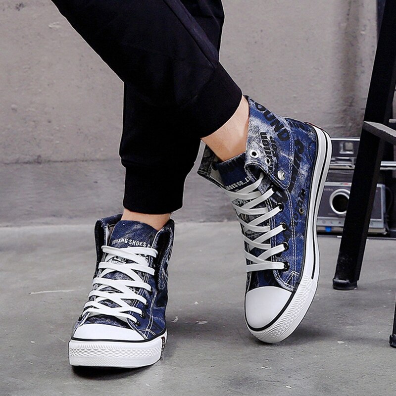 Sneakers heren canvas schoenen casual gevulkaniseerde schoenen heren hoge sneakers zomer veterschoenen ademende sneakers heren