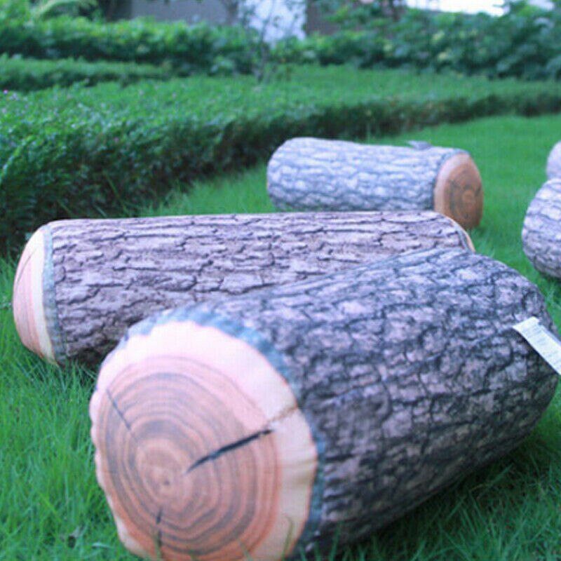 Creatieve Natuurlijke Hout Log Sierkussen Terug Zachte Kussen Auto Nek Thuis Slapen Simulatie Stake Kussen Kussens