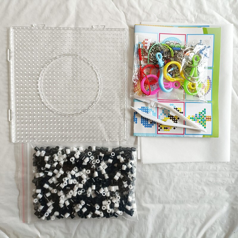 Kit de perles Perler 5mm/2.6mm, ensemble complet de perles Hama avec panneau perforé et fer, Puzzle 3D, jouet de bricolage pour enfants, jouet artisanal fait à la main,: PEACOCK BLUE