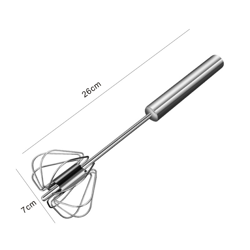 stainless steel semi-automatic eggbeater handheld press rotary kitchen mixer baking tools gadgets work small helper