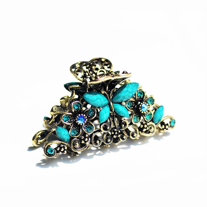 Morkopela Vintage Vlinder Haar Klauw Krab Vrouwen Metalen Haar Clip Accessoires Rhinestone Haarspelden Sieraden