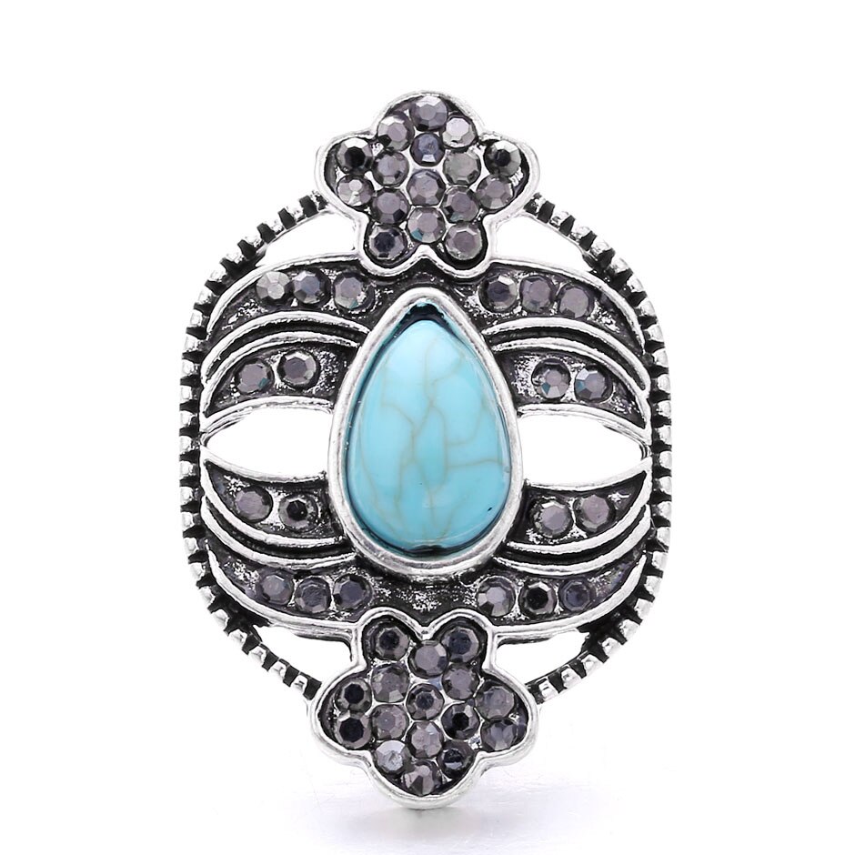 Botones a presión Vintage para mujer, cuentas de joyería, flor de 18mm, botones a presión de Metal, collar a presión de 18mm, 5 unids/lote: 9