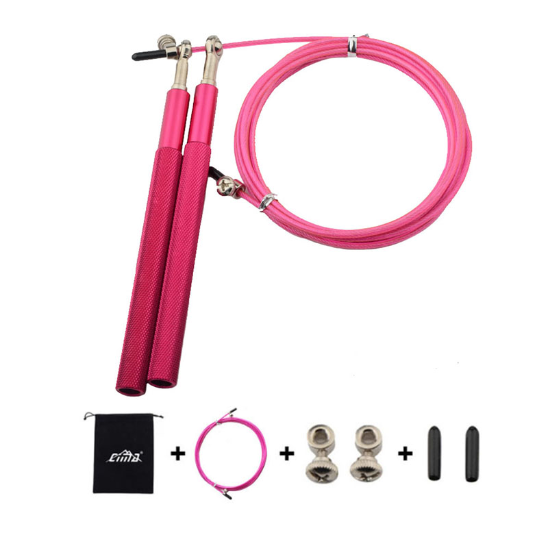 Skipping Rope Speed Boxing Jumping Training Physical Agility Gym Fitness Exercise Accessories Workout Battle: Rose Red Set