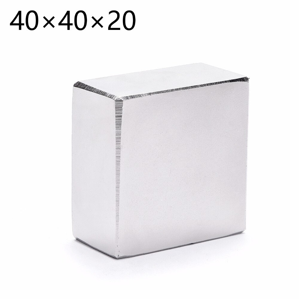 N52 2 stks/partij Blok 40x40x20mm Neodymium Magneet Super Sterke Zeldzame Aarde magneten