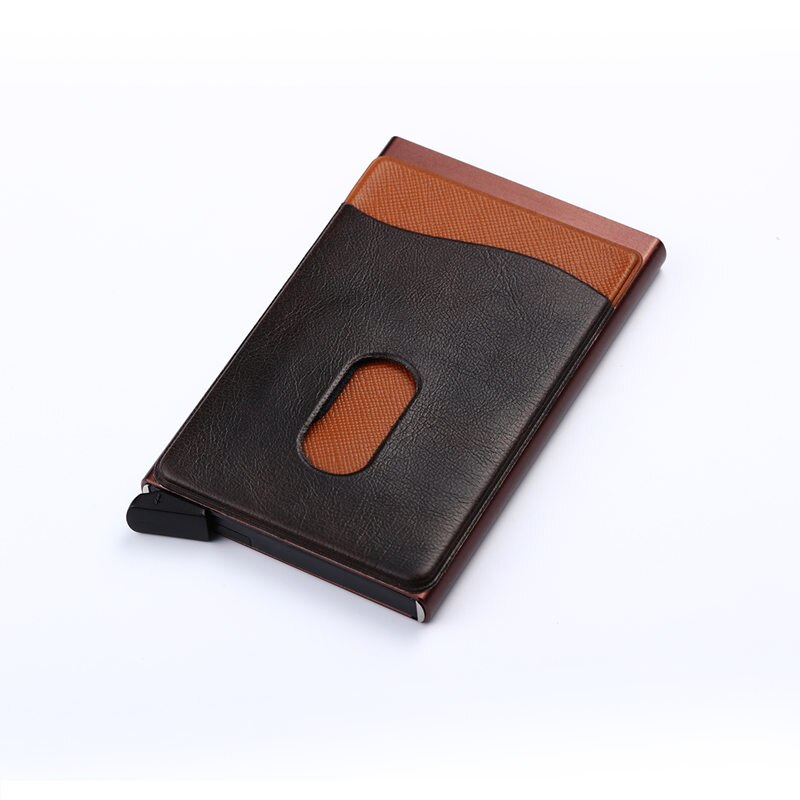 ZOVYVOL visitenkarte Halfter Zauberstab Edelstahl Männer Kreditkarte Halfter Metall Karte fallen Karte Veranstalter Mini Walle: Schwarz CZ01