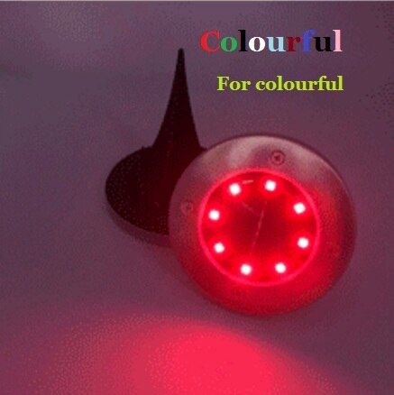 LED solaire lumière de pelouse lampe extérieure colorée 8LED s enterré éclairage souterrain étanche jardin/paysage/patio/rue/canal: 8LEDs Colourful
