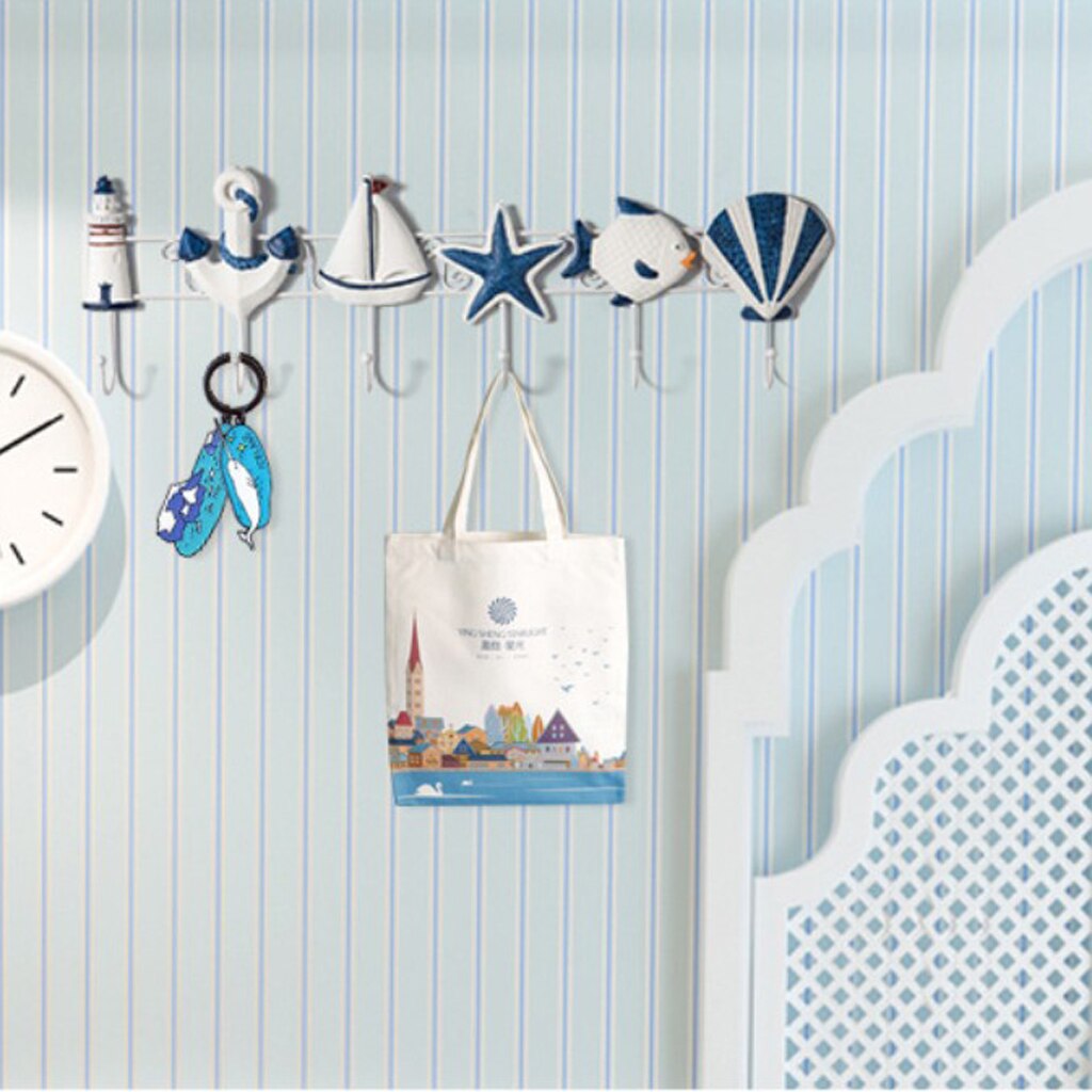 Mediterranean Style Beach Tropical Bath Showe Hook Hanger Bathroom