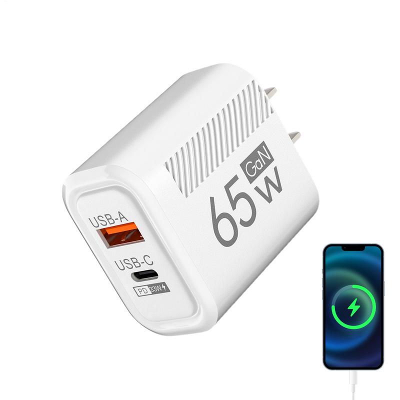Snelladerblok 65w snellader usb-c oplader kubus telefoons dubbele poort snellaadadapter kubus
