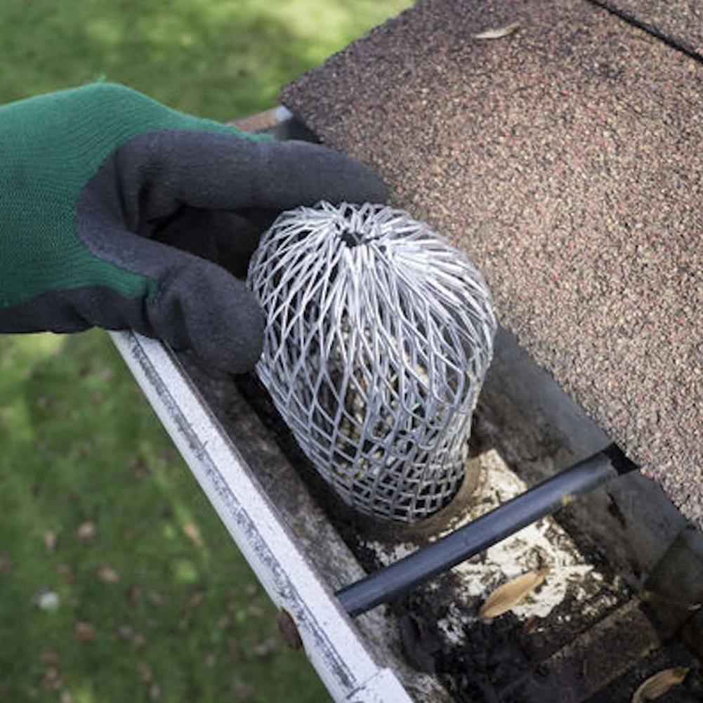 1PC Gutter Guard Downspouts Filter Strainer Preventing Leaf Moss the Debris Roof Pipes from Branches Clogging H7F2