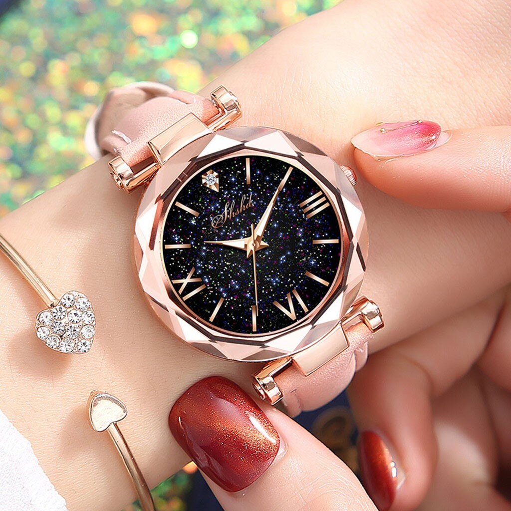 Zegarek Damski-relojes de para mujer, de cuarzo, informal, de cuero, femenino,