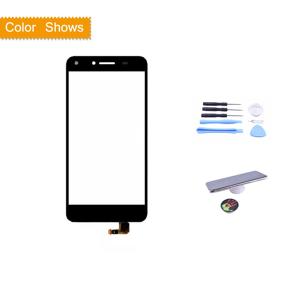 Pantalla táctil para Huawei Y5II Y5 II CUN-L01 CUN-L23 CUN-L03 CUN-L33 CUN-L21 pantalla táctil de digitalizador de Lentes de vidrio de Panel frontal: black with gift