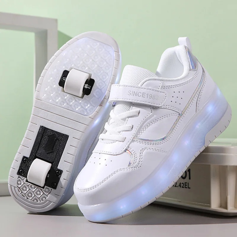 Otoño/Invierno, nuevos patines de cuatro ruedas de alto valor estético para hombres, mujeres, niños, estudiantes en el campus con cuatro ruedas: Negro / 10