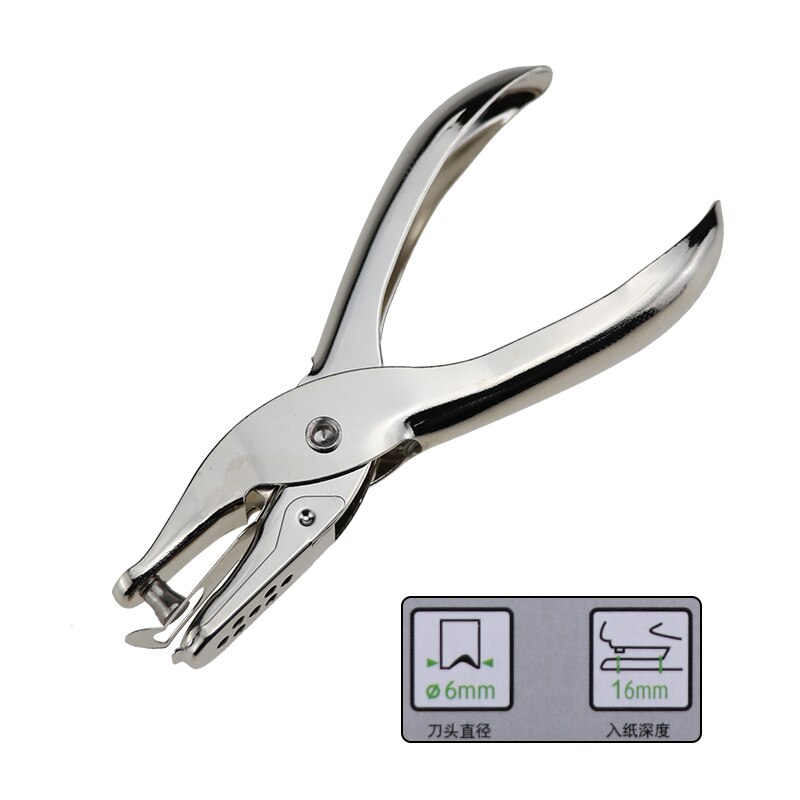 1 kontor metalstans enkelt hulstang diameter 3mm / 6mm hul hul 1 to 8 papir hul hul: 6mm