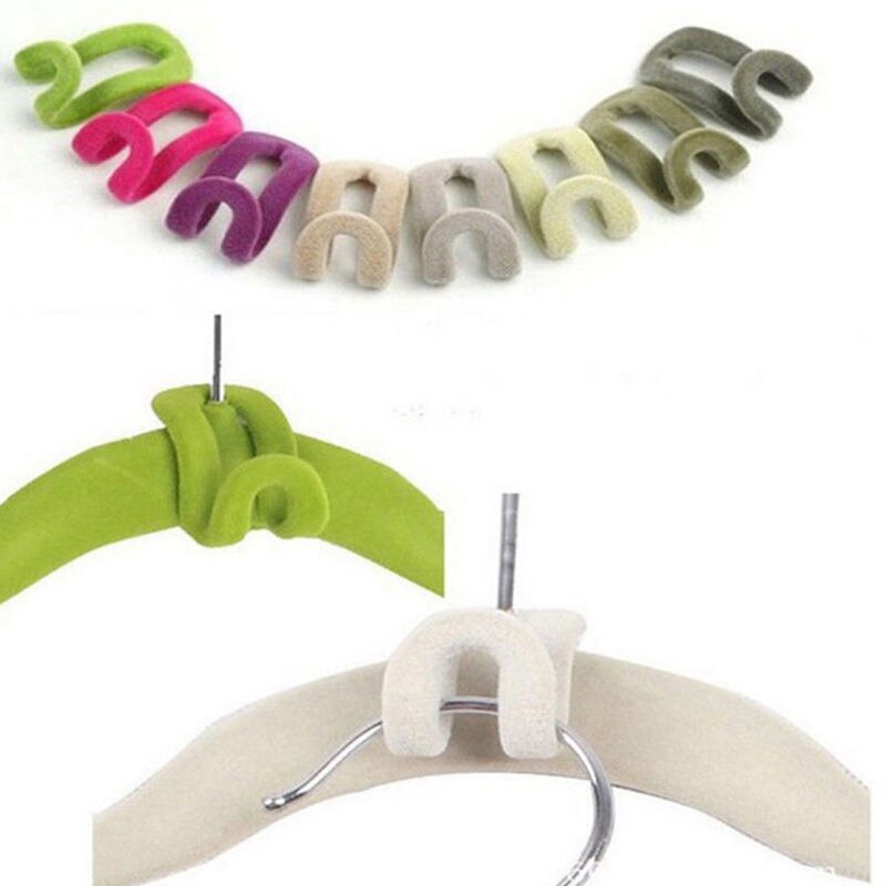 Mini Hooks for Clothes Hangers Flocking Clothes Hanger Hook Closet