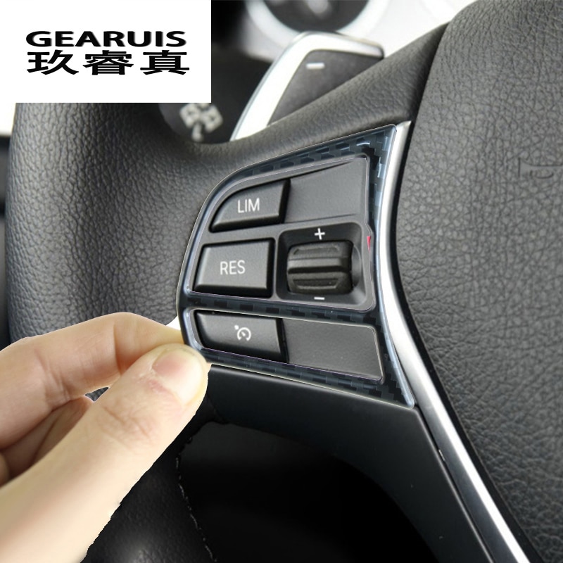 Para BMW F20 F21 F30 F34 F32 accesorios Interior de fibra de carbono Auto botones de volante marco pegatinas cubre decoración de embellecedor