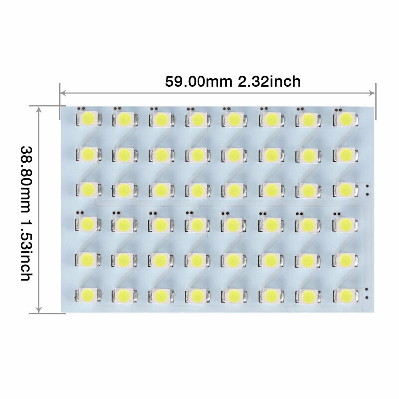 10X Wit RV Trailer 48SMD Interieur Panel LED Dome Kaart Light 1156 BA15S Adapter