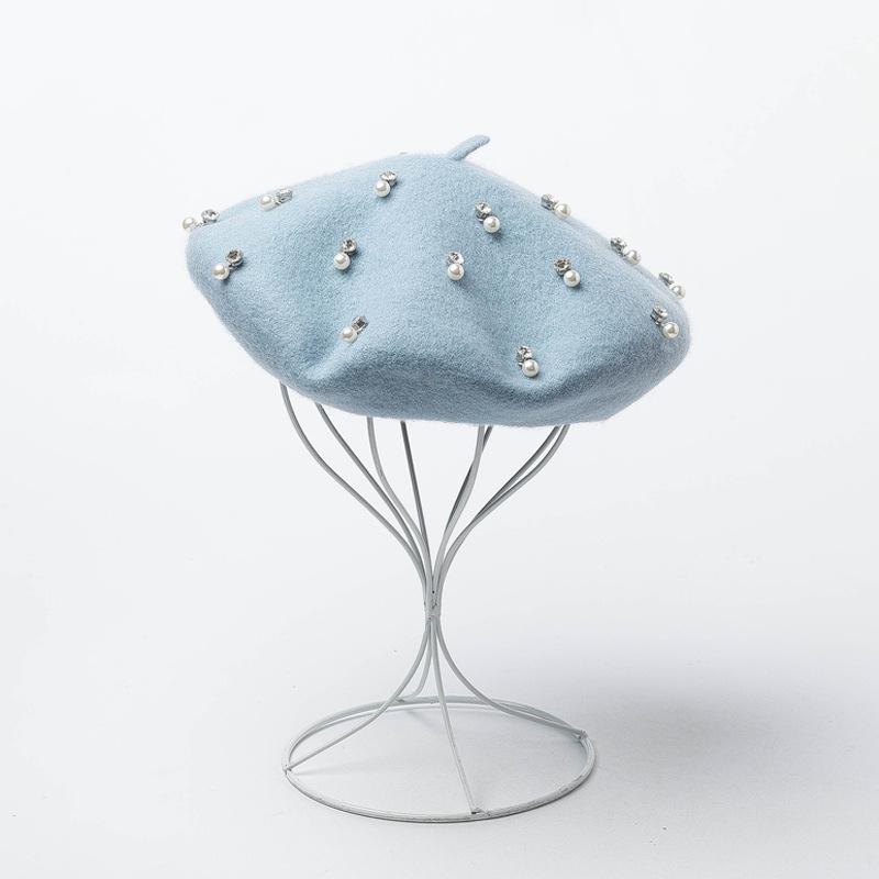 Béret Femme Fait Main En Laine - Bleu, Taille Unique, Fabrication France