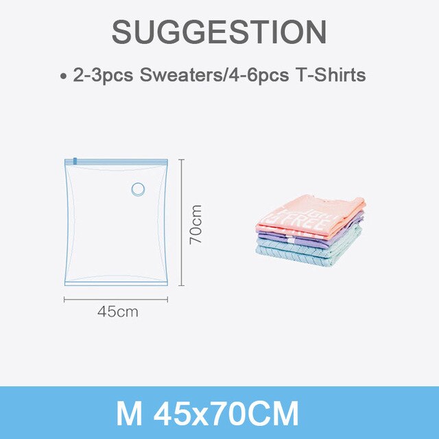 Bez pompy potrzebne próżniowe torebki robić przechowywania na ubrania koce kołsuchy swetry poduszki domowe kompresyjne torebki foliowe robić oszczędzenia miejsca torby: 45x70cm