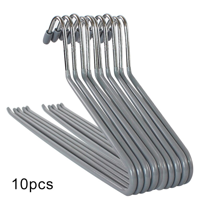 Novel Metal Open-end Non Slip Slacks Pant Hangers Trouser Hangers Organizers Set: gray style-10pcs