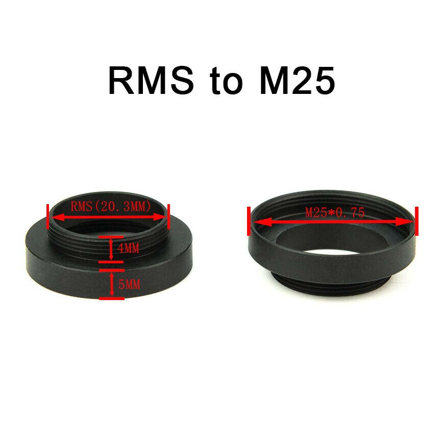 Bague d&#39;adaptation pour objectif de Microscope RMS M25 M26 M27 M32, 1 pièce: RMS to M25
