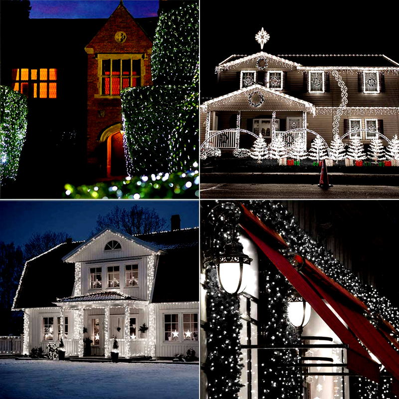 Guirnalda de luces solares para exteriores, luces de hadas impermeables para jardín con 8 modos de iluminación para Patio, árboles, decoración de de Navidad y boda