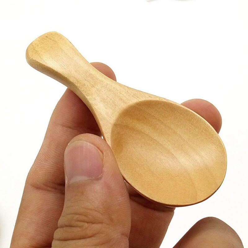 Cuchara para la sal pequeña de madera de 8 Uds., cuchara para condimentos de madera maciza, cuchara para condimentos de miel hecha a mano, azúcar, café, té, mermelada, mostaza, helado