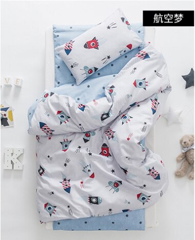 3 Stuks Baby Beddengoed Set Leuke Dier Katoen Wieg Beddengoed Kit Cartoon Omvat Kussensloop Laken Dekbedovertrek Zonder filler: 6